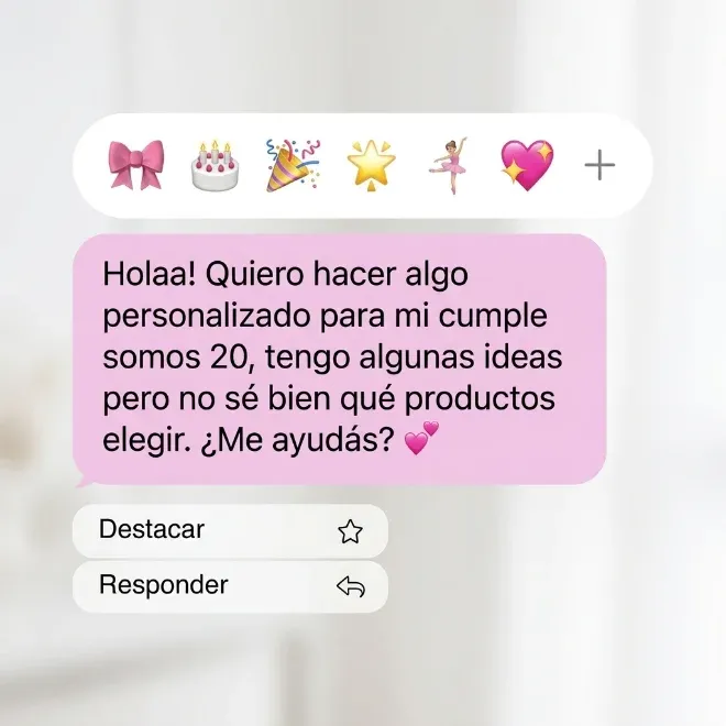 Mensaje de WhatsApp contando la idea para un pedido personalizado